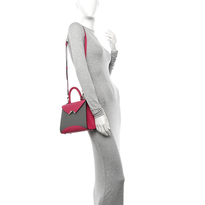 Moynat Carat Calfskin Bicolor Gabrielle PM Fuchsia Tourterelle 3 of 9