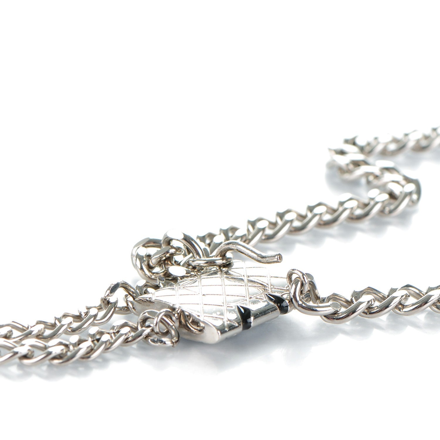 Chanel Enamel CC Cambon Chain Belt Silver Black 3 of 5