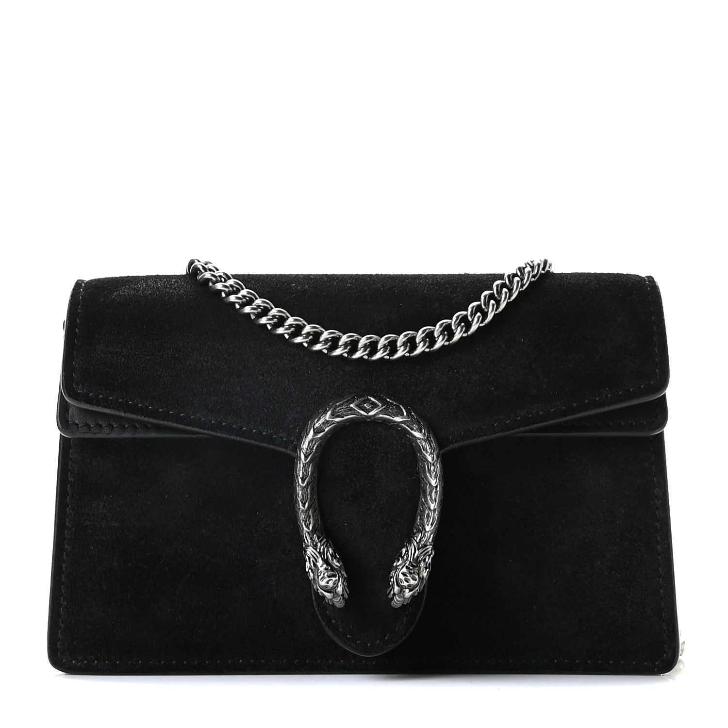 Gucci Suede Super Mini Dionysus Shoulder Bag Black 1 of 8