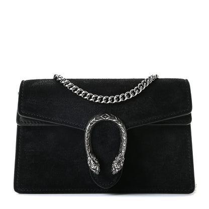 Gucci Suede Super Mini Dionysus Shoulder Bag Black 1 of 8