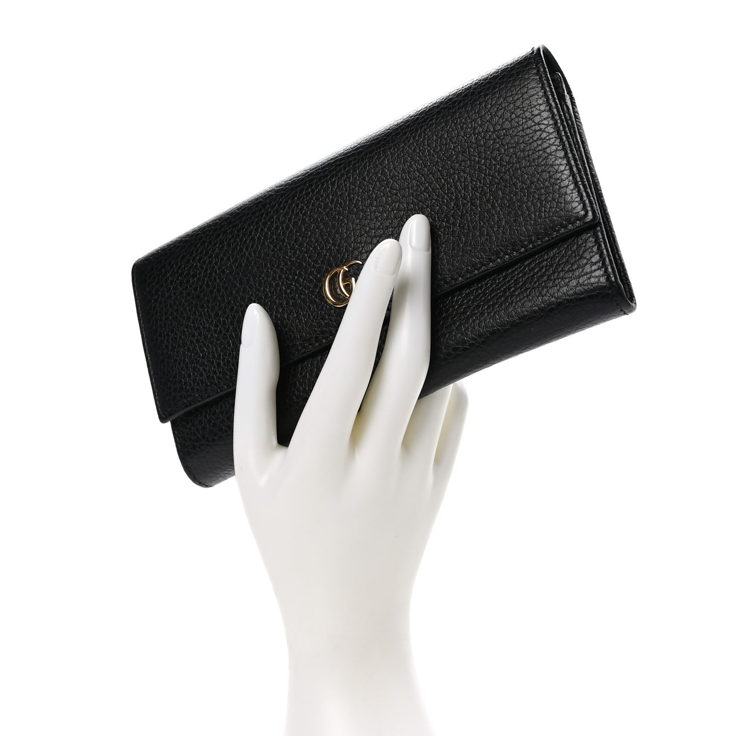 Dollar Calfskin GG Marmont Continental Wallet Black