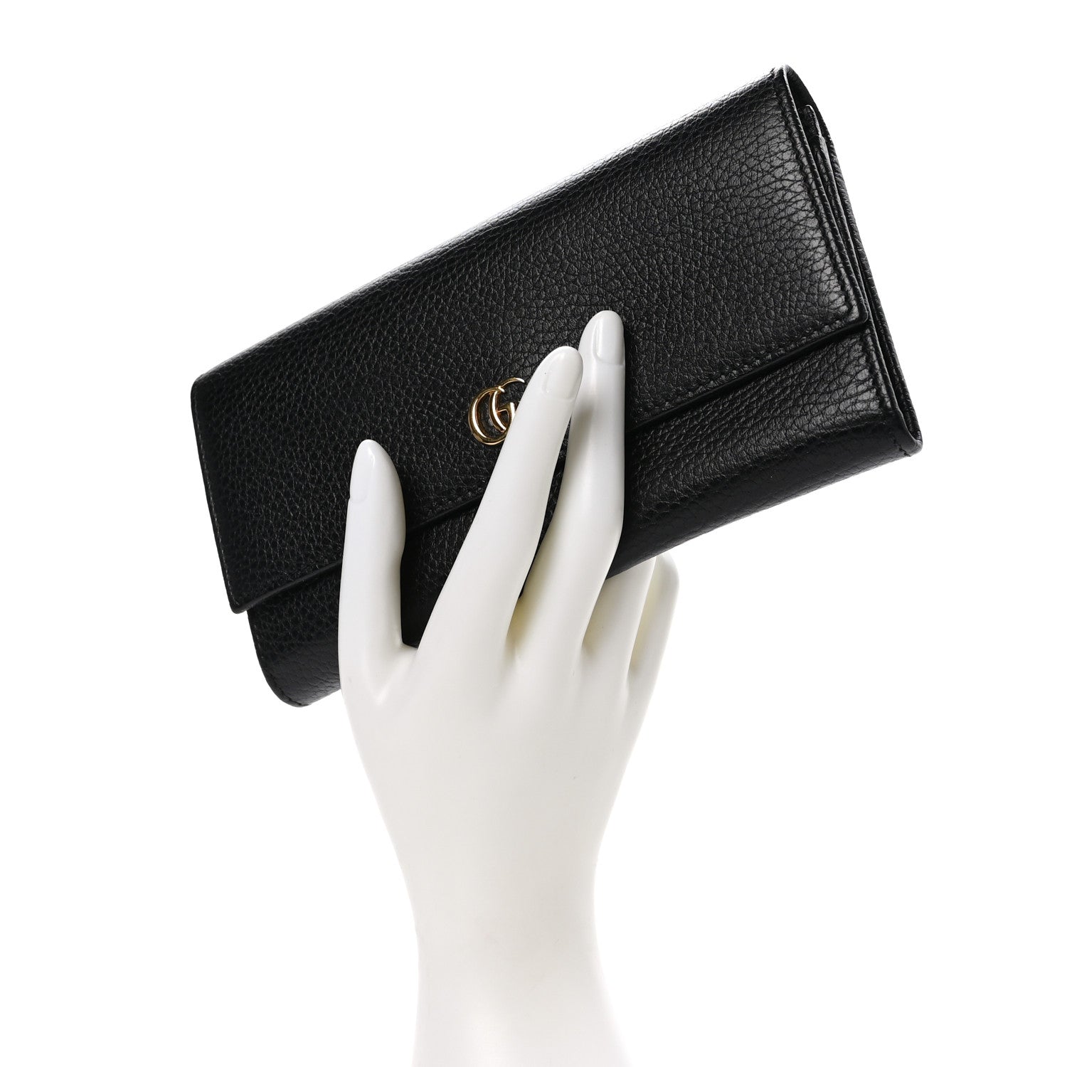 Gucci Dollar Calfskin GG Marmont Continental Wallet Black 2 of 9