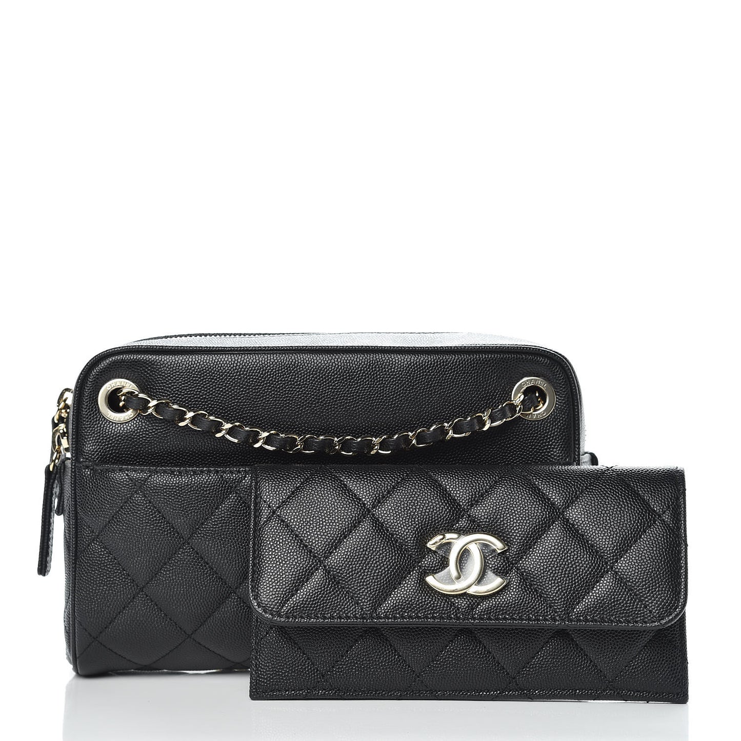 Caviar Quilted Small In & Out Camera Case Black