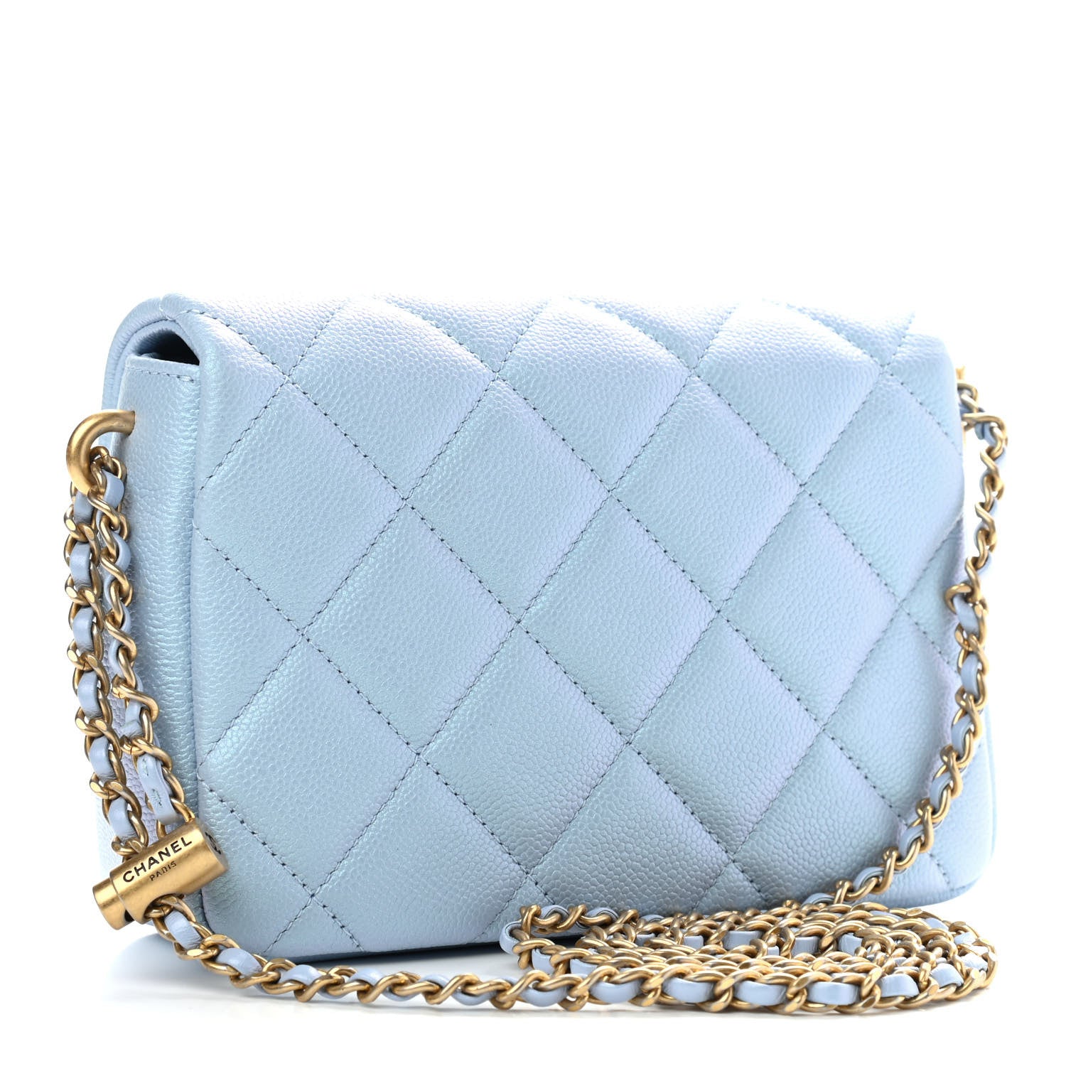 Chanel Iridescent Caviar Quilted Mini My Perfect Flap Light Blue 3 of 9