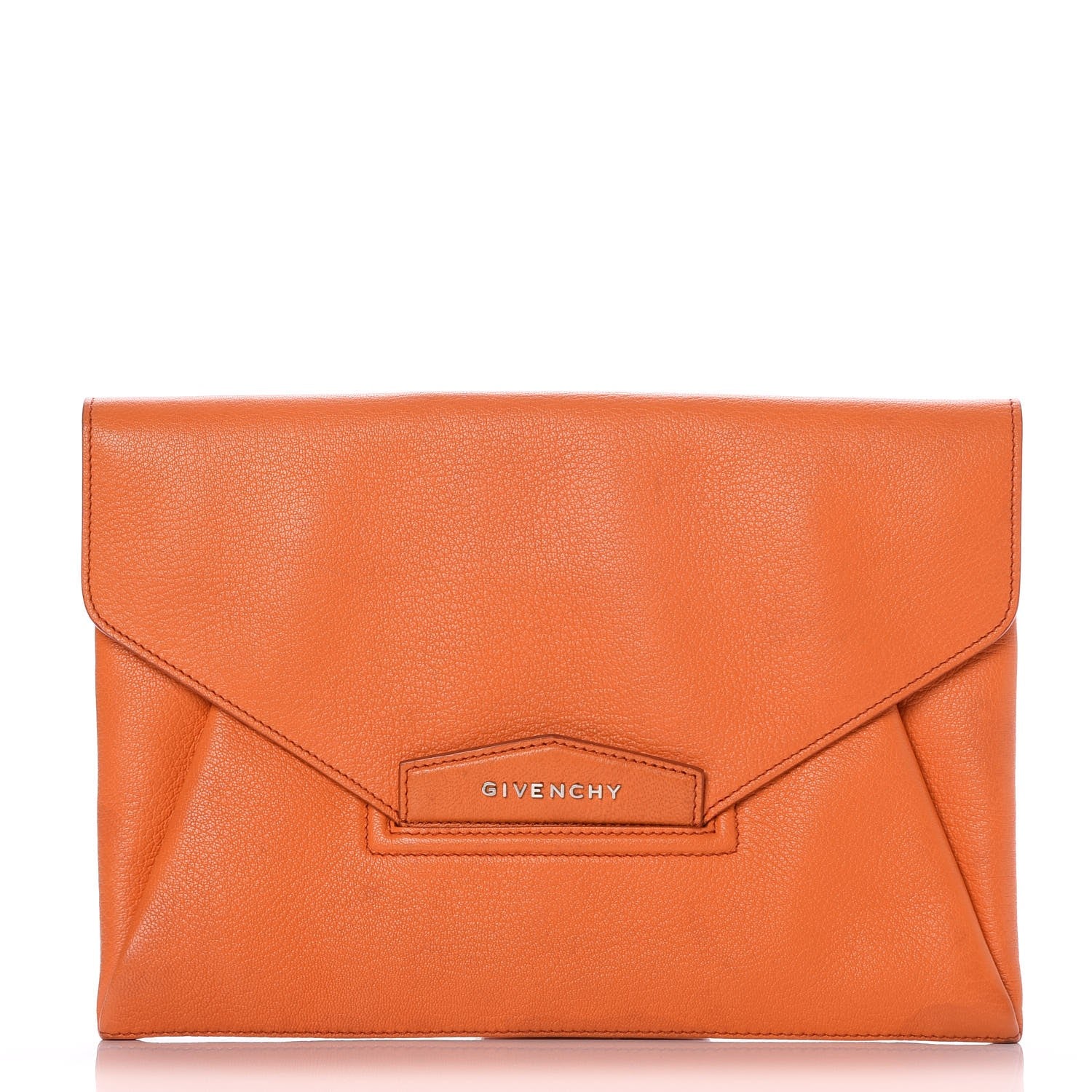 Givenchy Sugar Goatskin Medium Antigona Envelope Clutch Orange 1 of 9