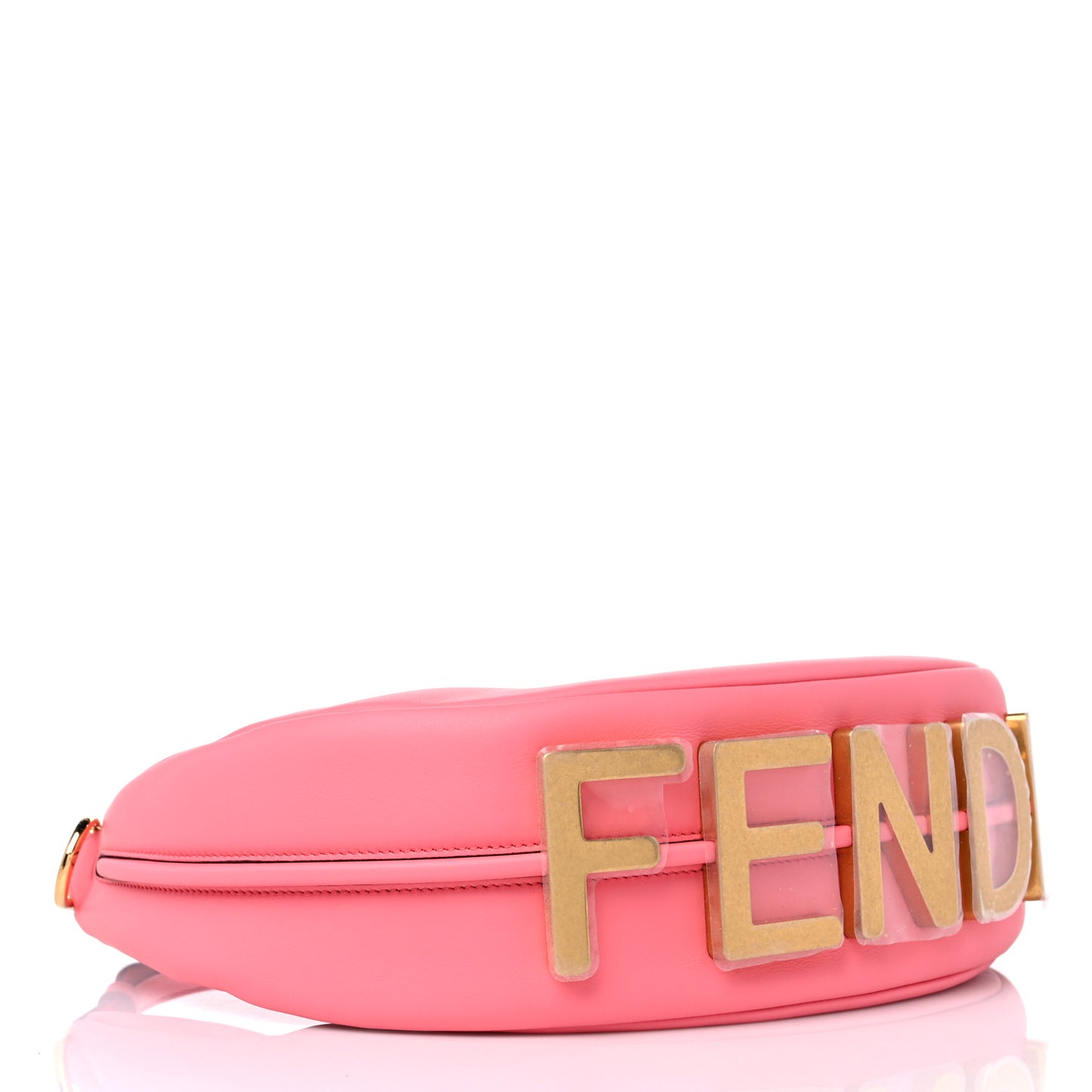 Vitello Grace Matte Small Fendigraphy Hobo Bag Pink Dalia
