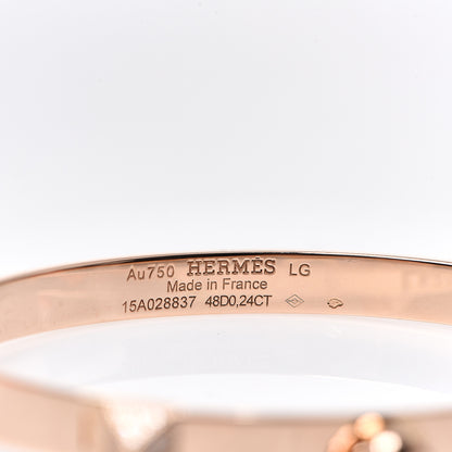 Hermes 18K Rose Gold Diamond PM Collier De Chien Bracelet LG 3 of 3