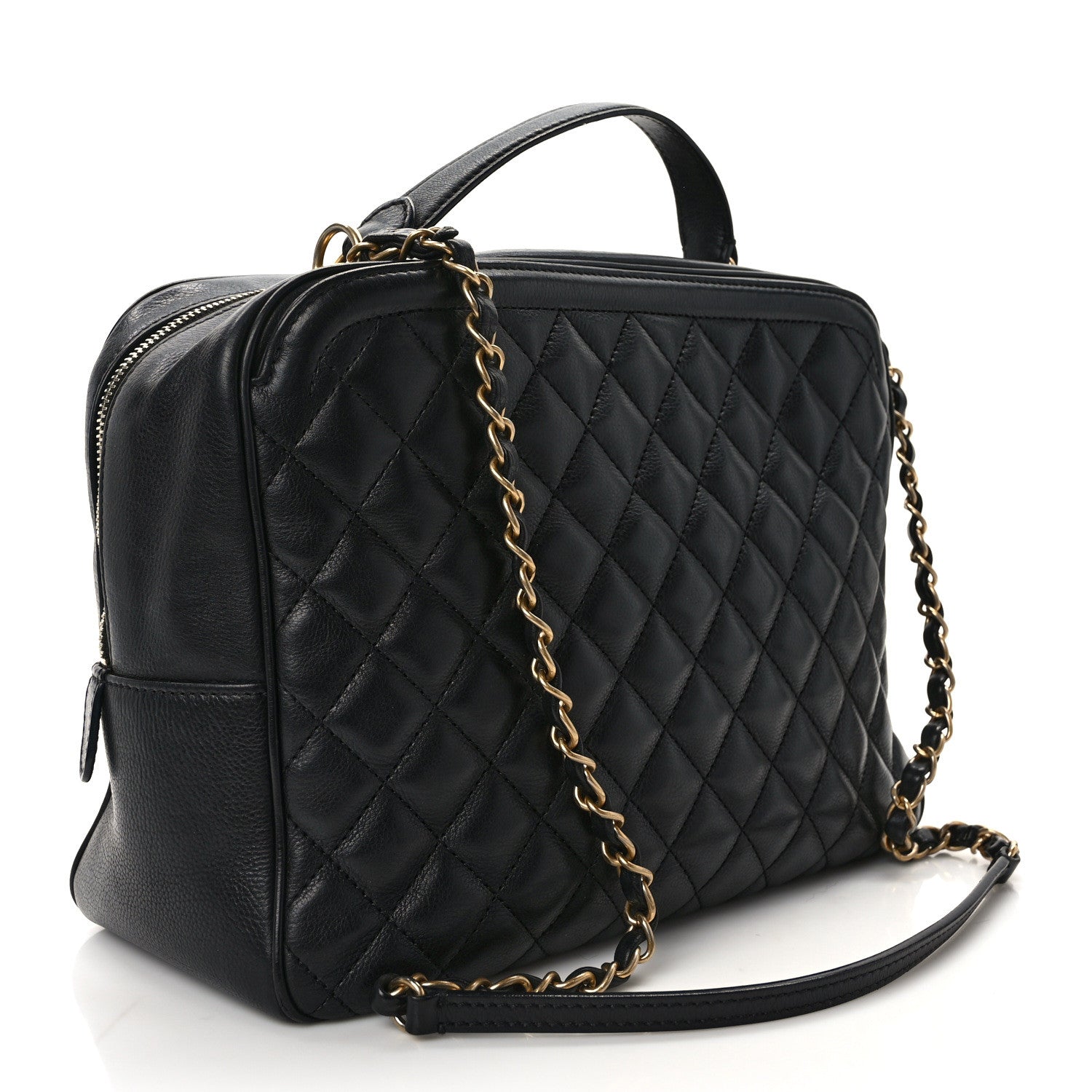 Chanel Calfskin Quilted CC Medium Vanity Case Black 3 of 14
