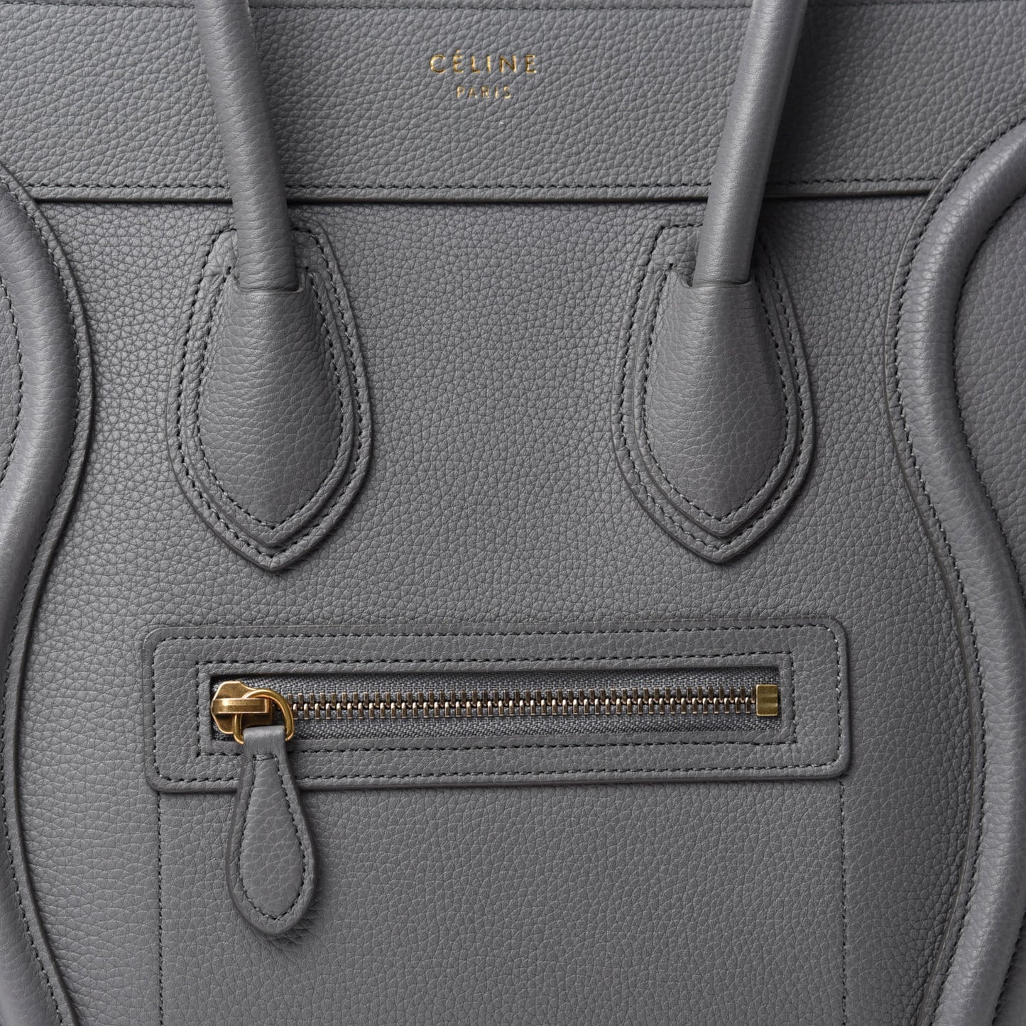 Drummed Calfskin Micro Luggage Kohl