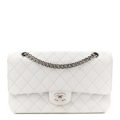 Chanel Caviar Quilted Medium Double Flap Bijoux Chain White 1 of 17
