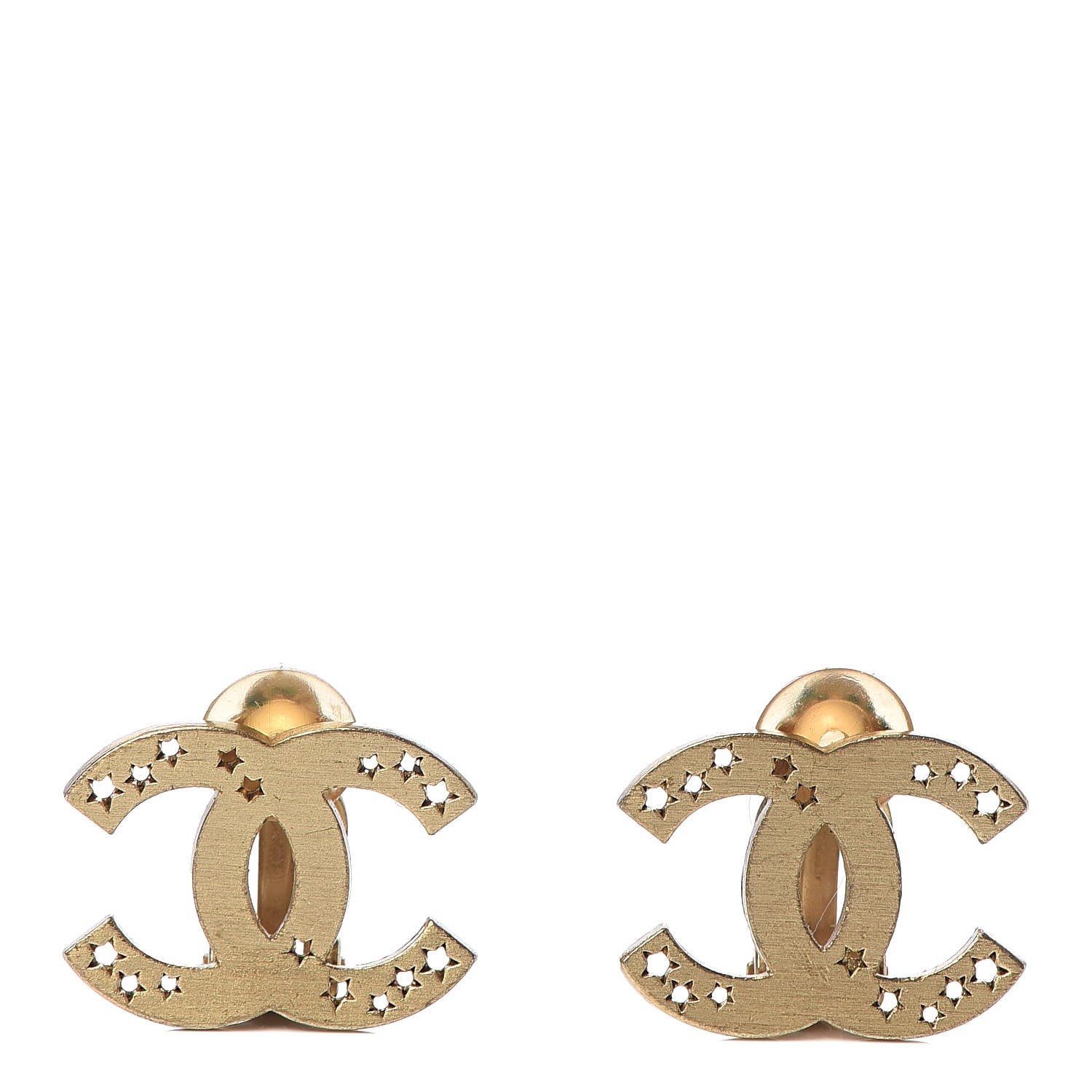 Chanel Star CC Clip On Earrings Gold 1 of 5