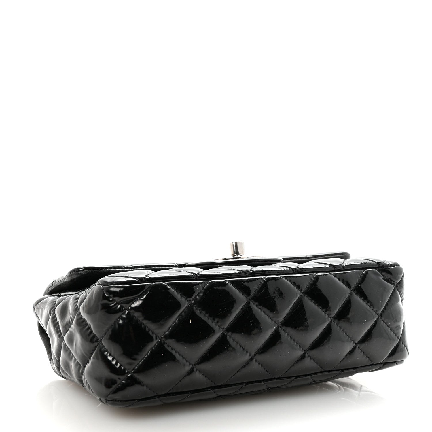 Chanel Patent Calfskin Quilted Mini Rectangular Flap Black 4 of 10