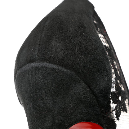 Christian Louboutin Lace Dorissima 100 Pumps 37.5 Black 9 of 11