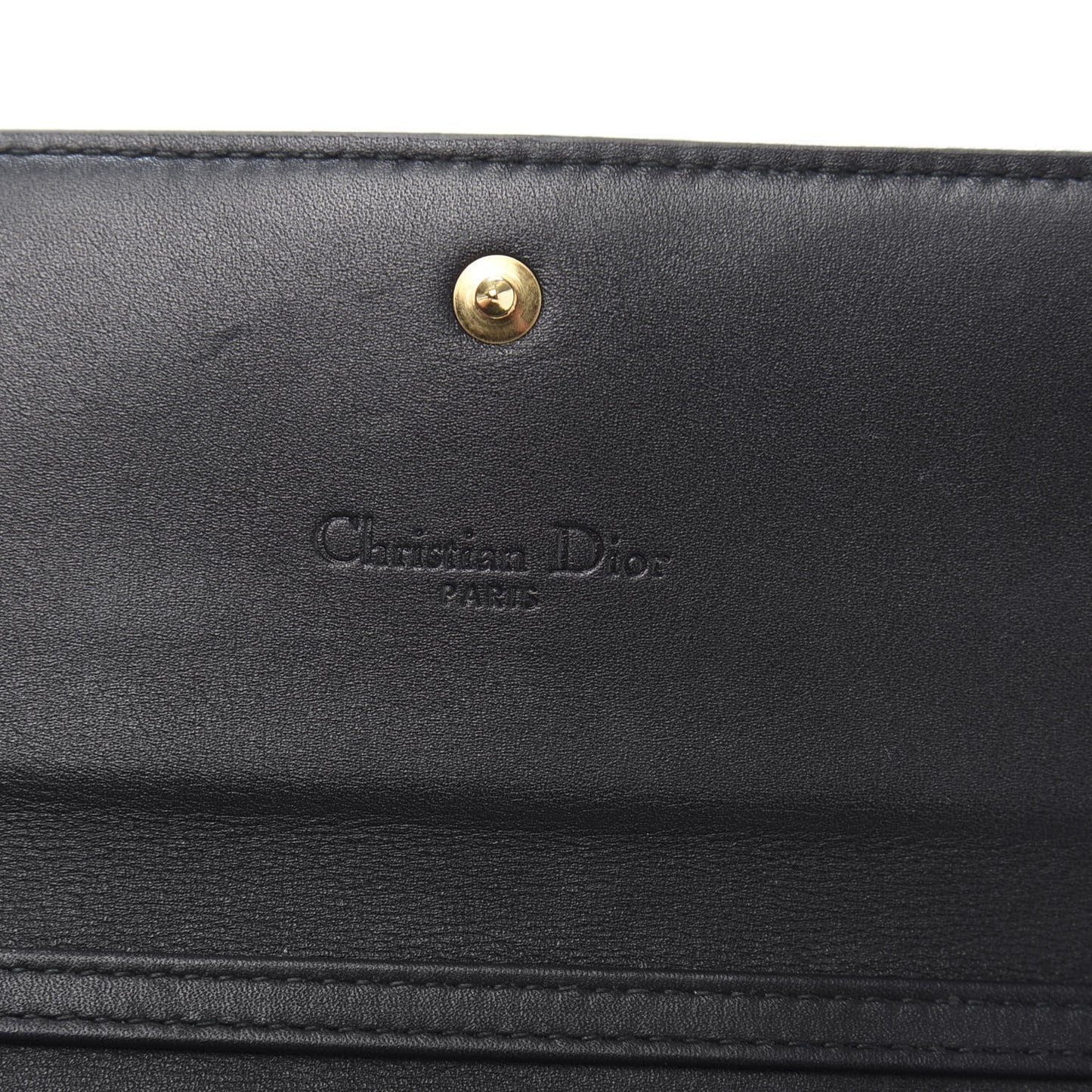 Calfskin Cannage Studded Wallet on Chain Black