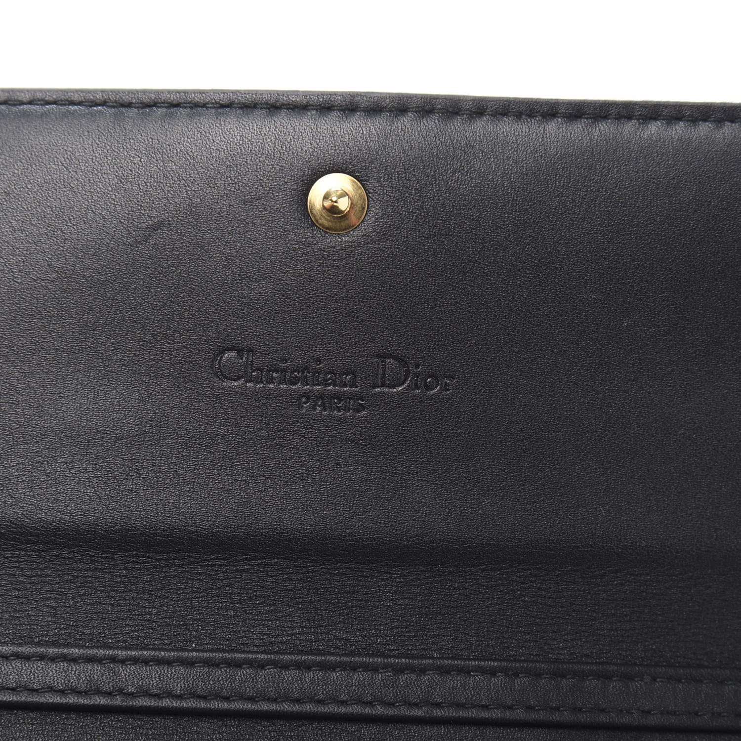 Christian Dior Calfskin Cannage Studded Wallet on Chain Black 6 of 11