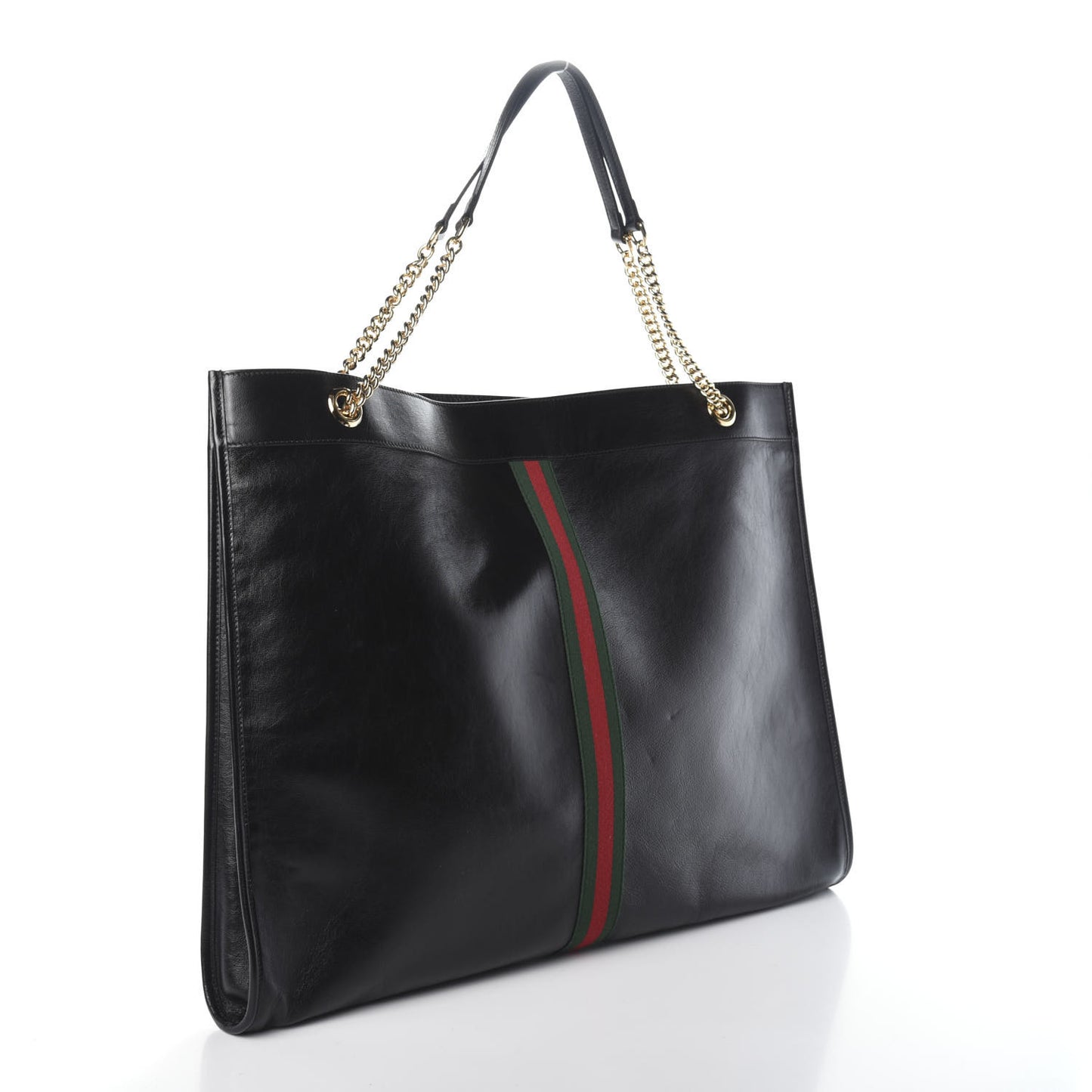 Calfskin Maxi Rajah Chain Tote Black