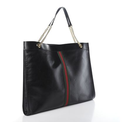 Gucci Calfskin Maxi Rajah Chain Tote Black 3 of 8
