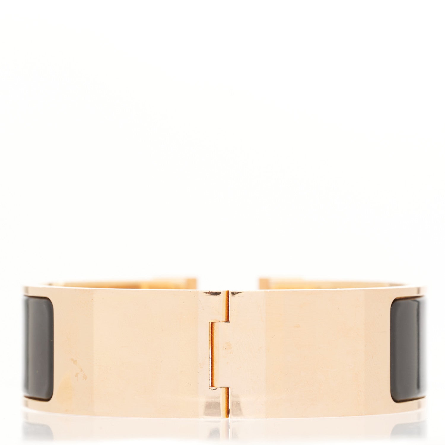 Hermes Enamel Wide Clic Clac H Bracelet GM Black 2 of 4