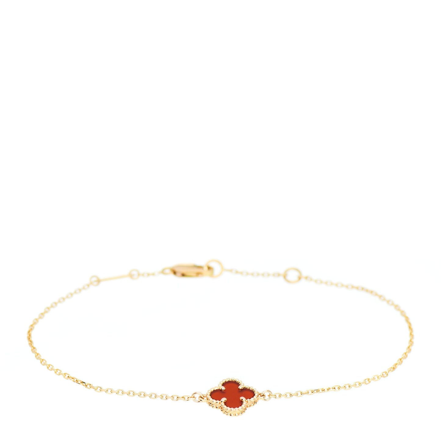 18K Rose Gold Carnelian Sweet Alhambra Bracelet