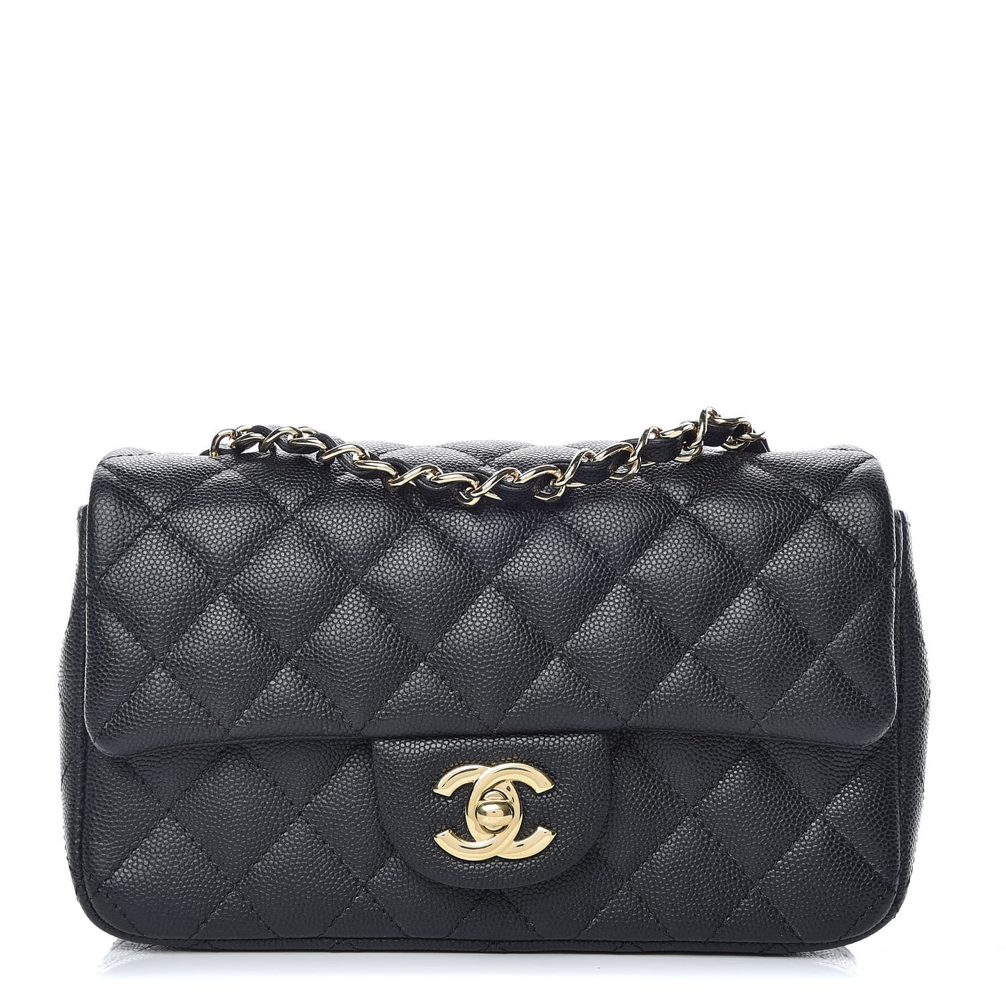 Caviar Quilted Mini Rectangular Flap Black