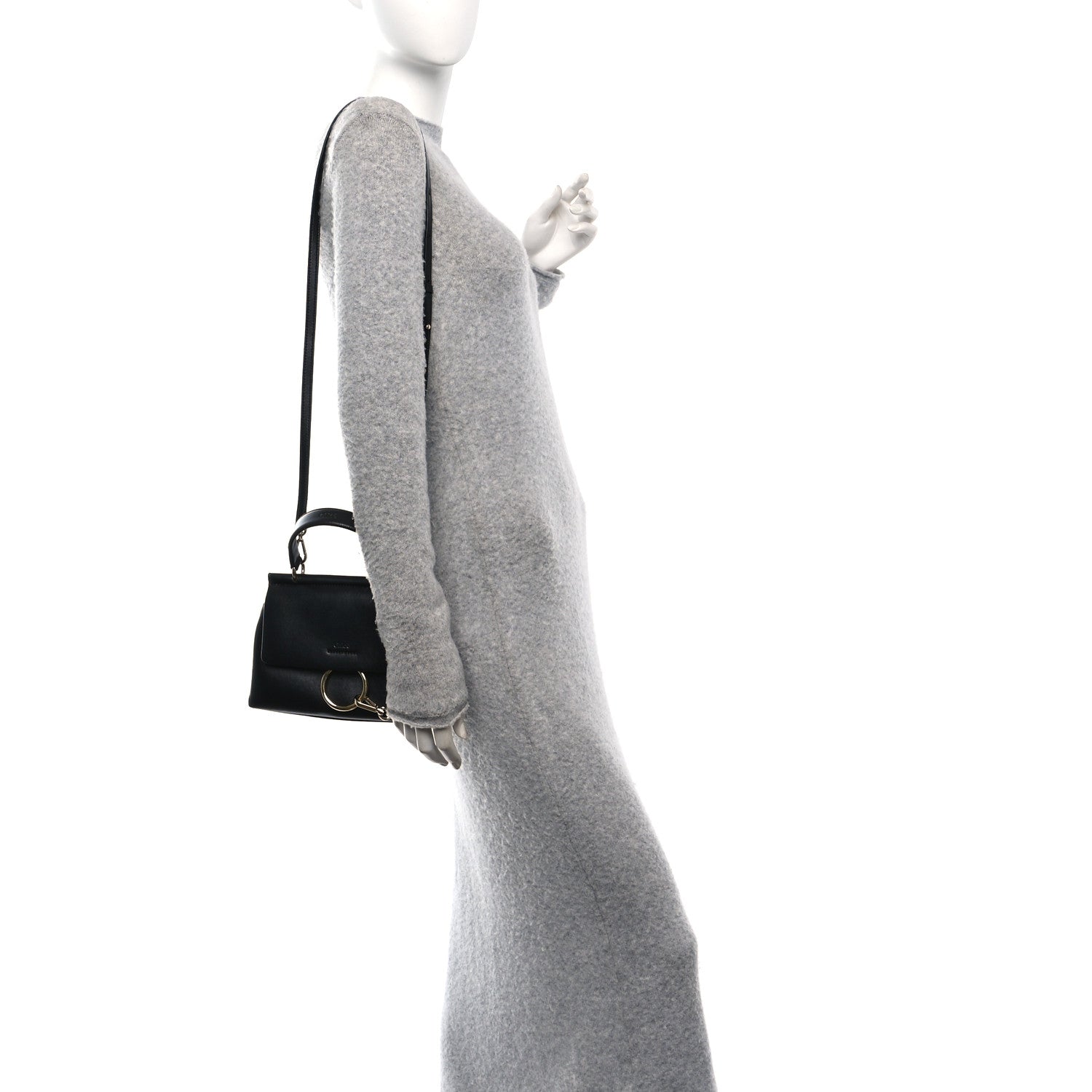 Chloe Lambskin Small Faye Top Handle Bag Black 3 of 9