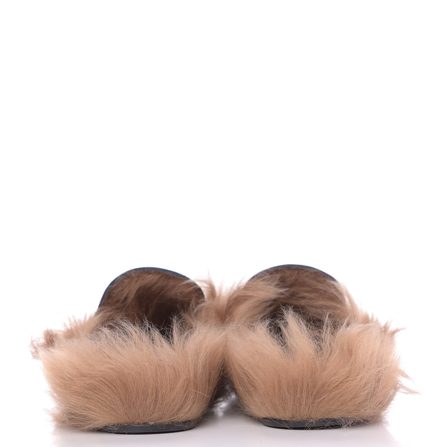 Malaga Kid Fur Womens Princetown Slippers 39 Blue Agata