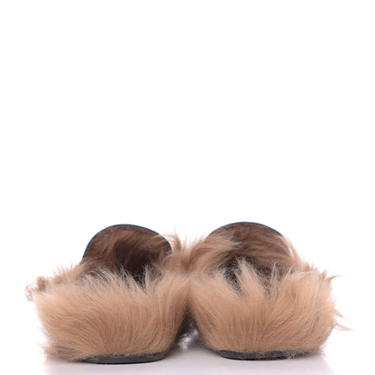 Gucci Malaga Kid Fur Womens Princetown Slippers 39 Blue Agata 7 of 10