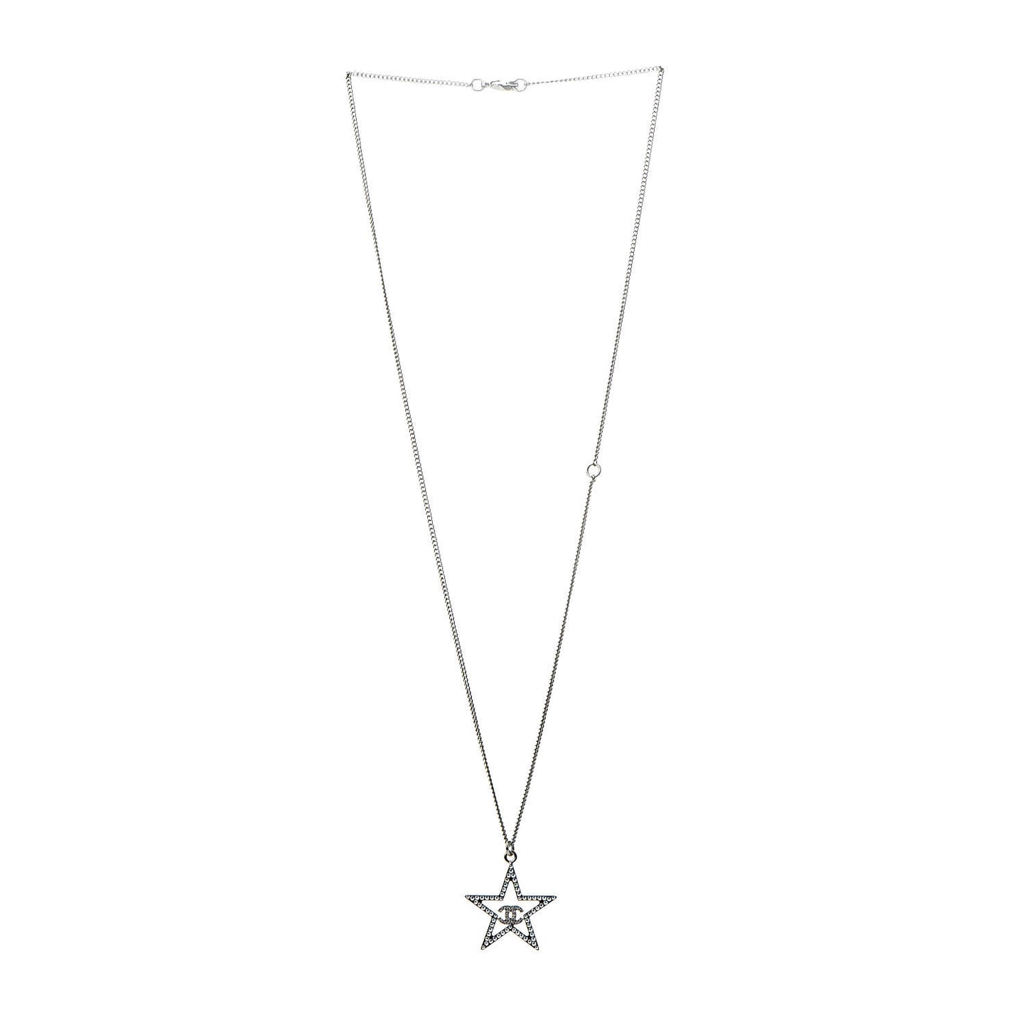 Ruthenium Crystal Star CC Necklace Iridescent Pink