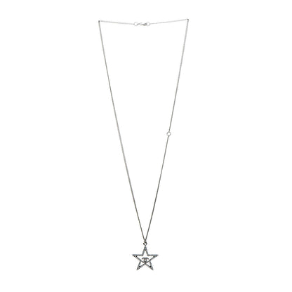 Chanel Ruthenium Crystal Star CC Necklace Iridescent Pink 3 of 5
