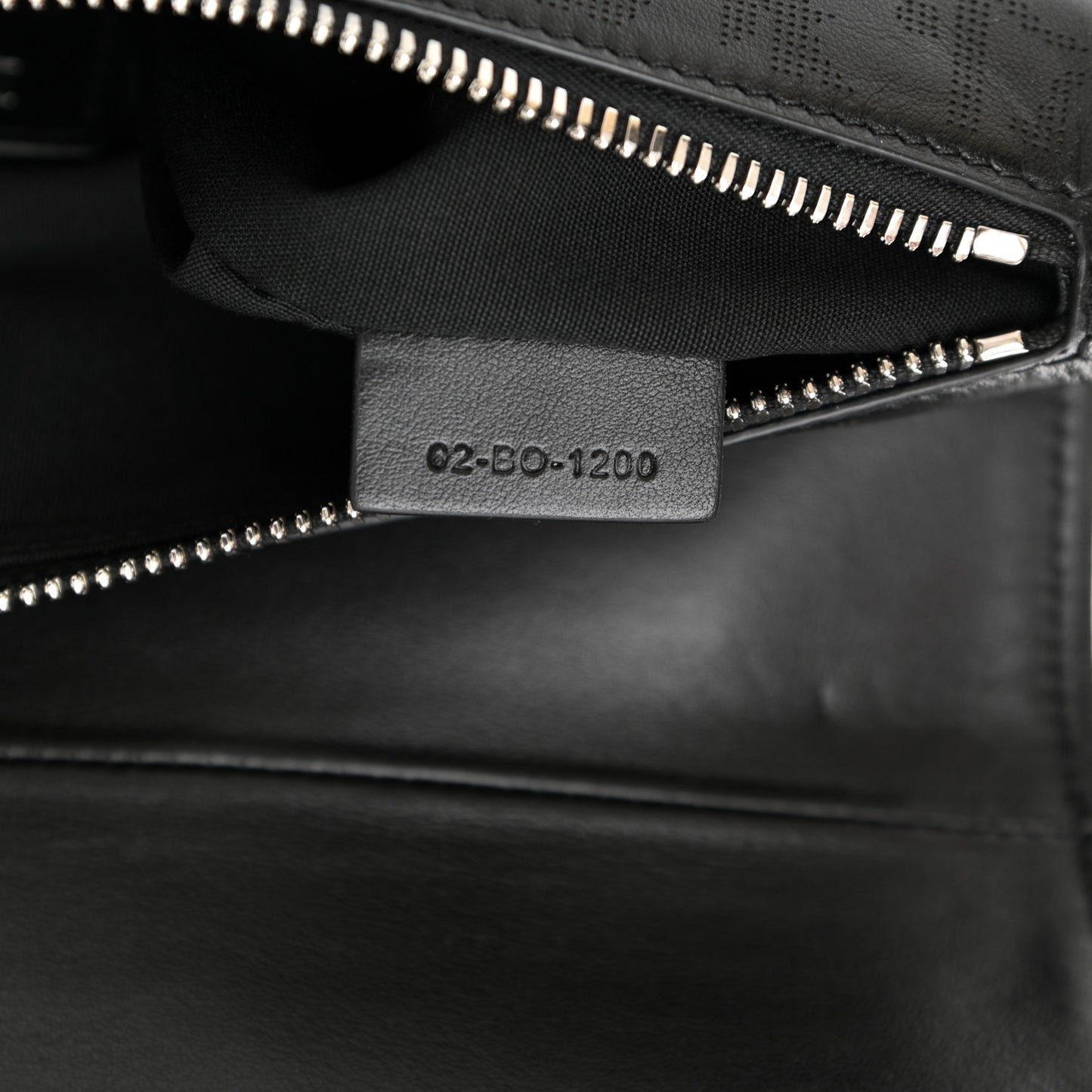 Calfskin Perforated Oblique Galaxy Mens Saddle Bag Black