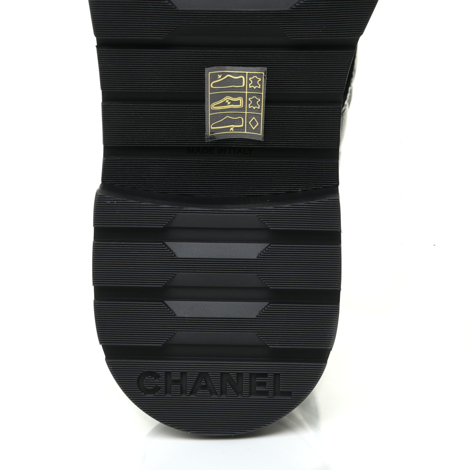 Chanel Shiny Calfskin Quilted Lace Up Combat Boots 38 Black 9 of 13