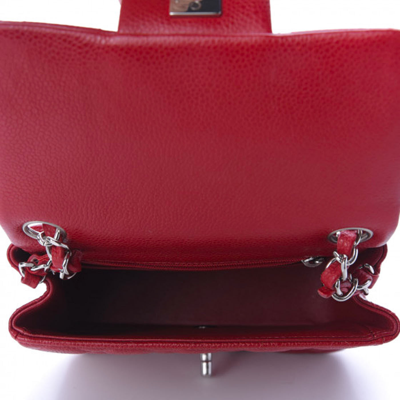 Caviar Quilted Mini Square Flap Red