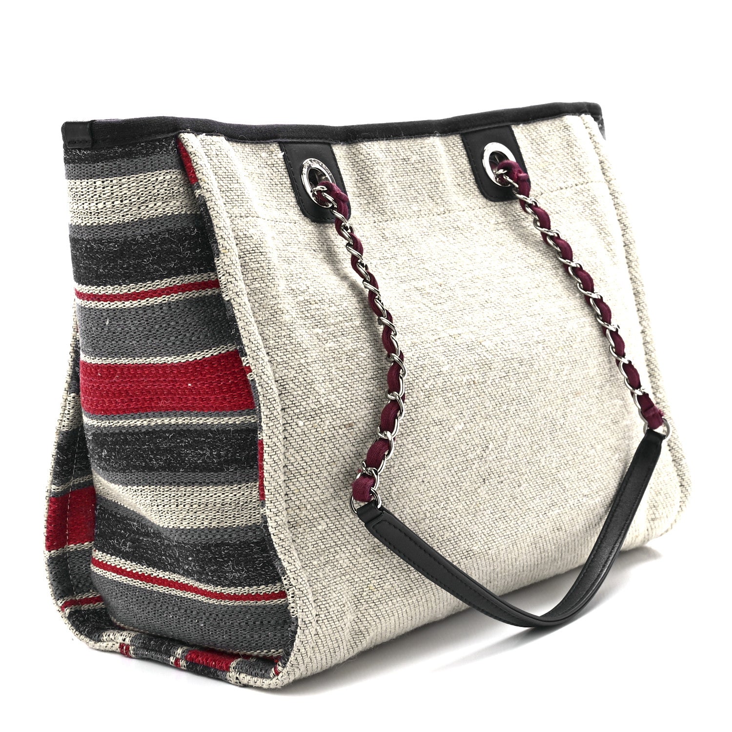 Chanel Striped Canvas Small Deauville Tote 4 of 20