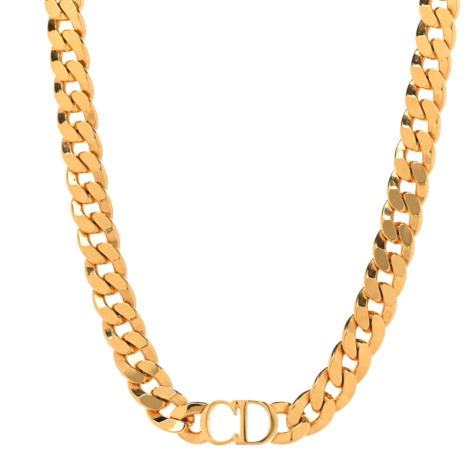 Christian Dior Metal Danseuse Etoile Chain Choker Necklace Gold 1 of 6