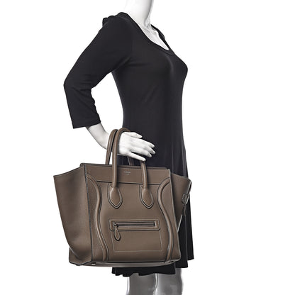 Celine Drummed Calfskin Mini Luggage Souris 2 of 12