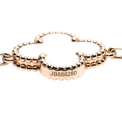 Van Cleef & Arpels 18K Yellow Gold Rock Crystal 5 Motifs Vintage Alhambra Bracelet 4 of 9