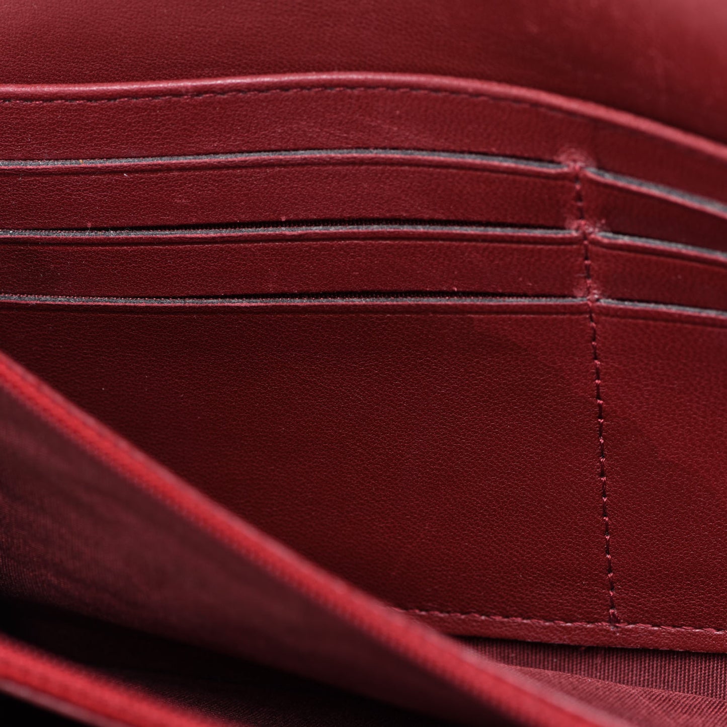 Lambskin Quilted Boy Flap Wallet Dark Red