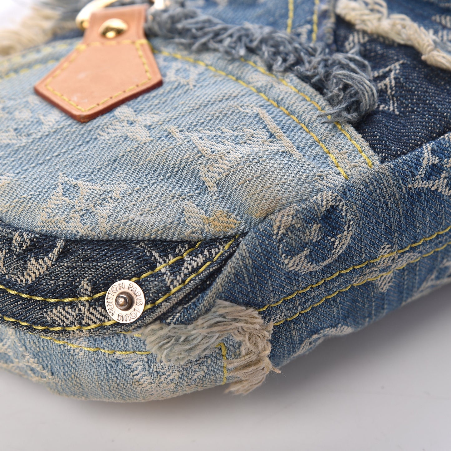 Denim Patchwork Pouchy Blue