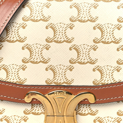 Celine Calfskin Triomphe Canvas Teen Triomphe Bag White 8 of 11