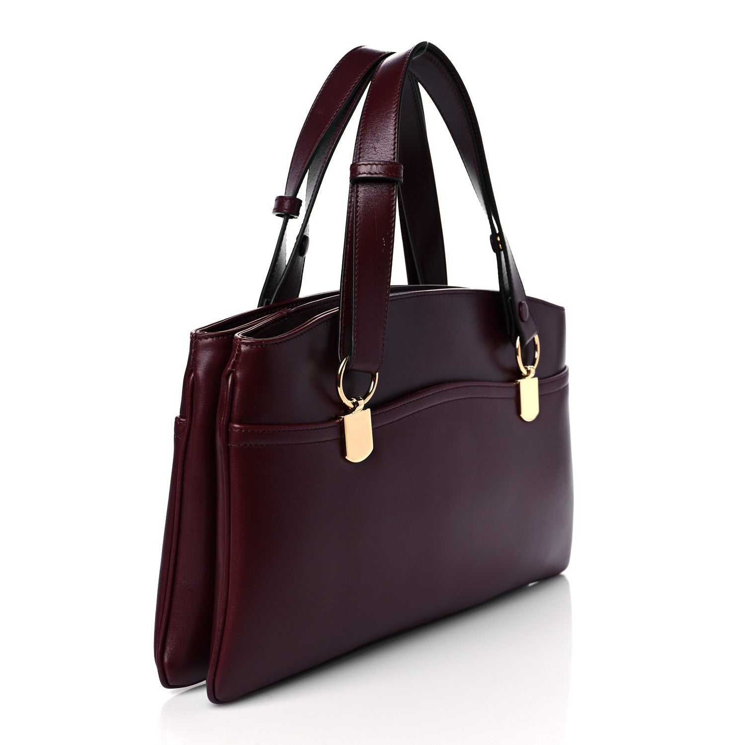 Gucci Vitello Palmellato Lux Large Arli Top Handle Bag Vintage Bordeaux 3 of 11