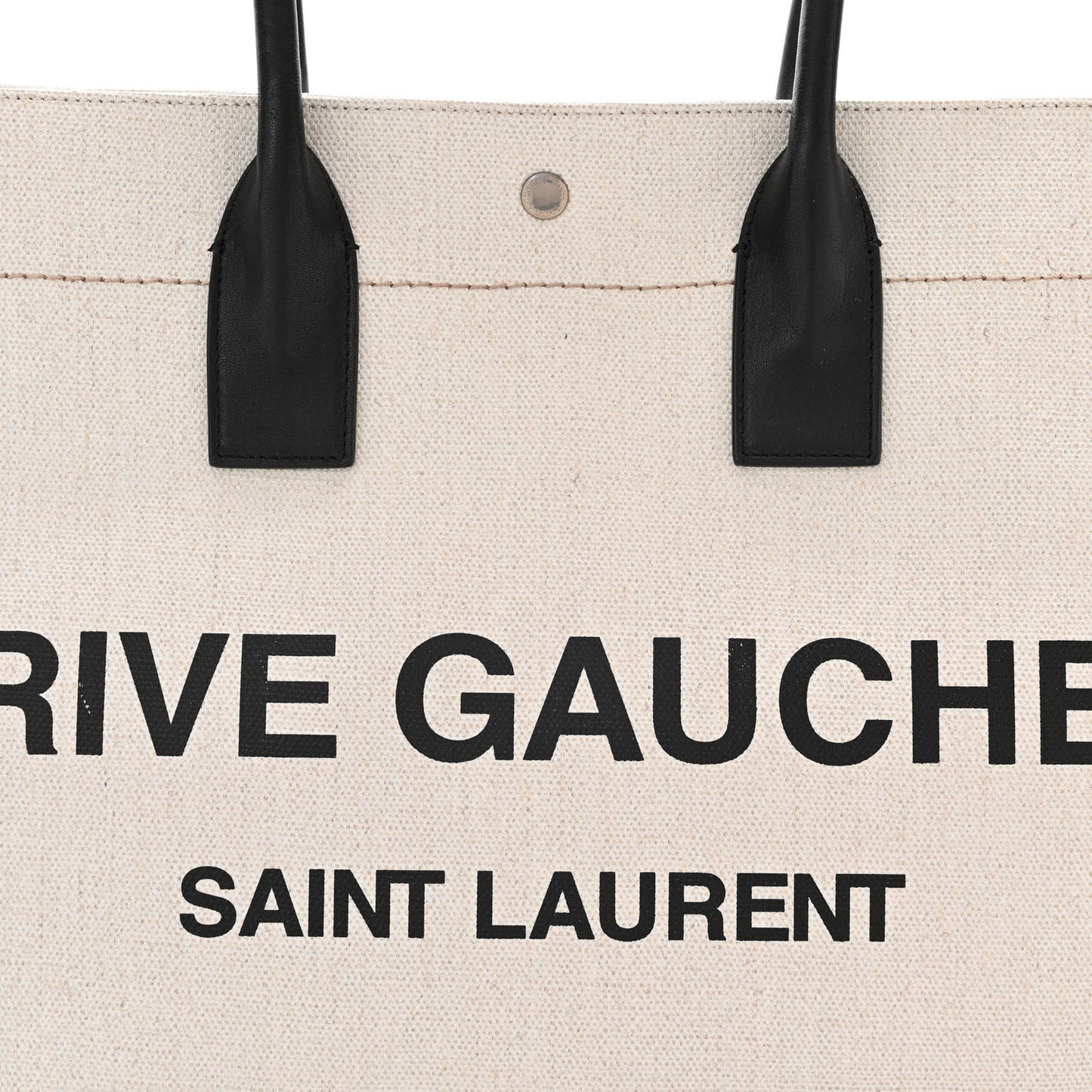 Linen Calfskin Rive Gauche Tote Optic White