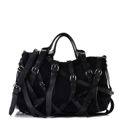 Alexander Wang Suede Kirsten Satchel Navy 1 of 10