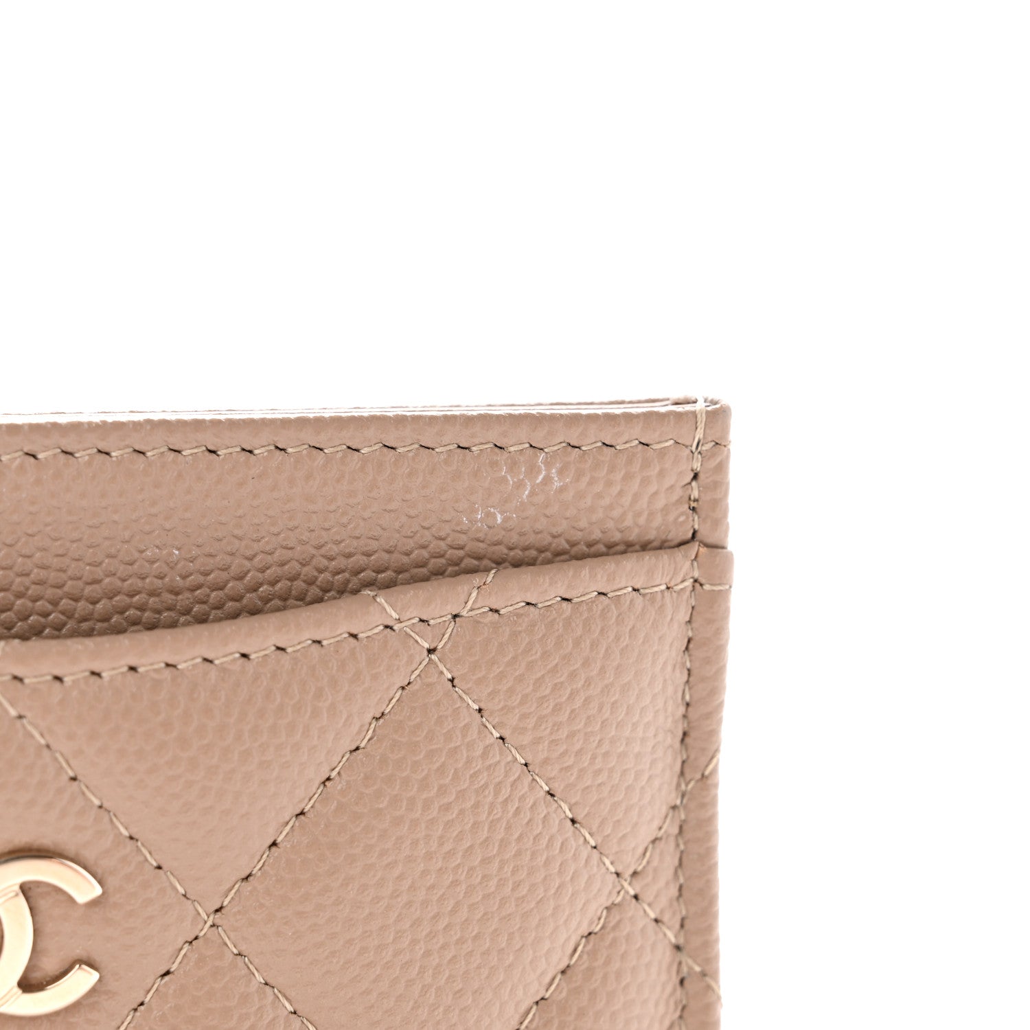Chanel Caviar Quilted Card Holder Dark Beige 9 of 10