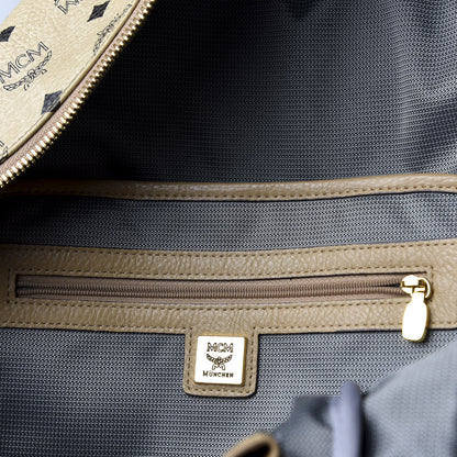 MCM Visetos Medium Side Studs Stark Backpack Beige 5 of 13