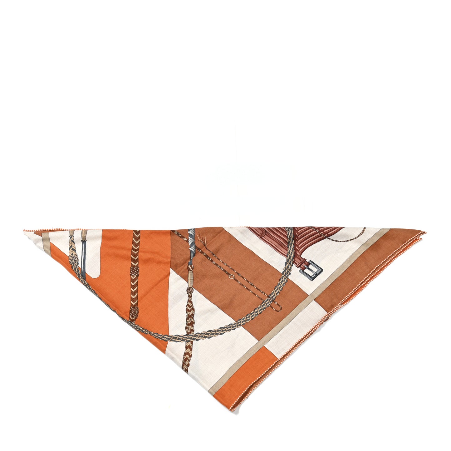 Cashmere Silk Clic-Clac Giant Pointe Triangle Shawl Orange Cuit Naturel Caramel