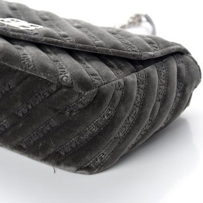 Balenciaga Velvet Logo Matelasse M BB Chain Shoulder Bag Gris 8 of 8