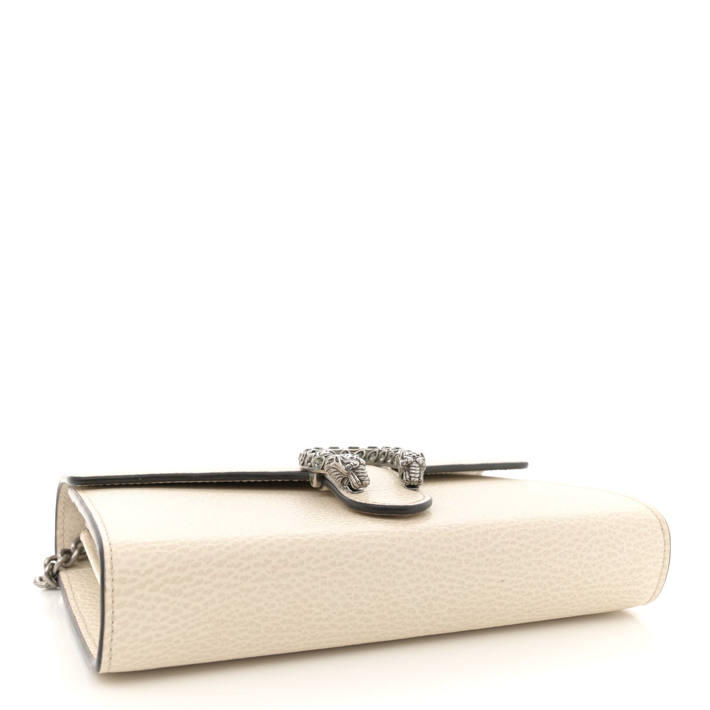 Dollar Calfskin Mini Dionysus Chain Wallet Mystic White