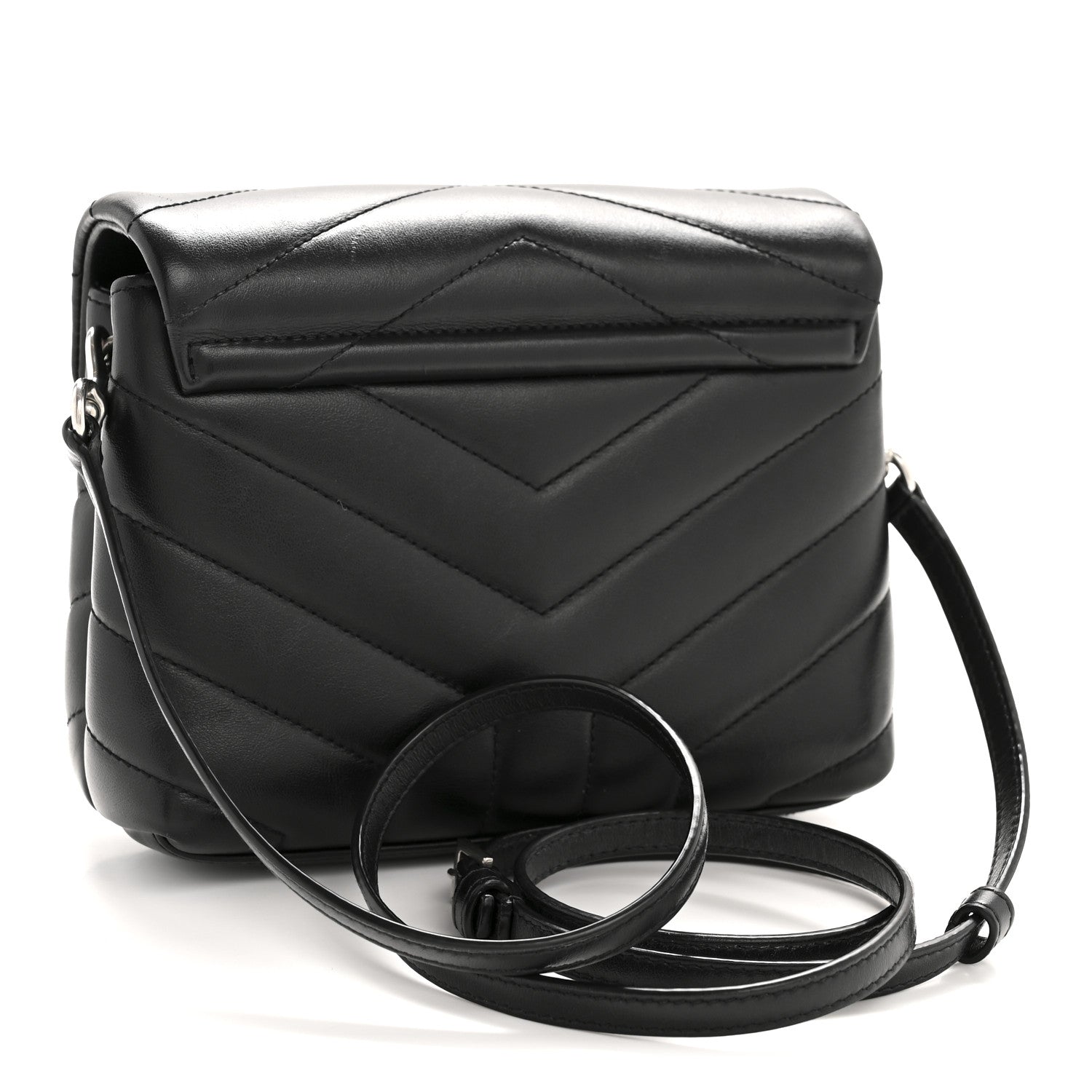 Saint Laurent Calfskin Y Quilted Monogram Toy Loulou Crossbody Bag Black 3 of 11