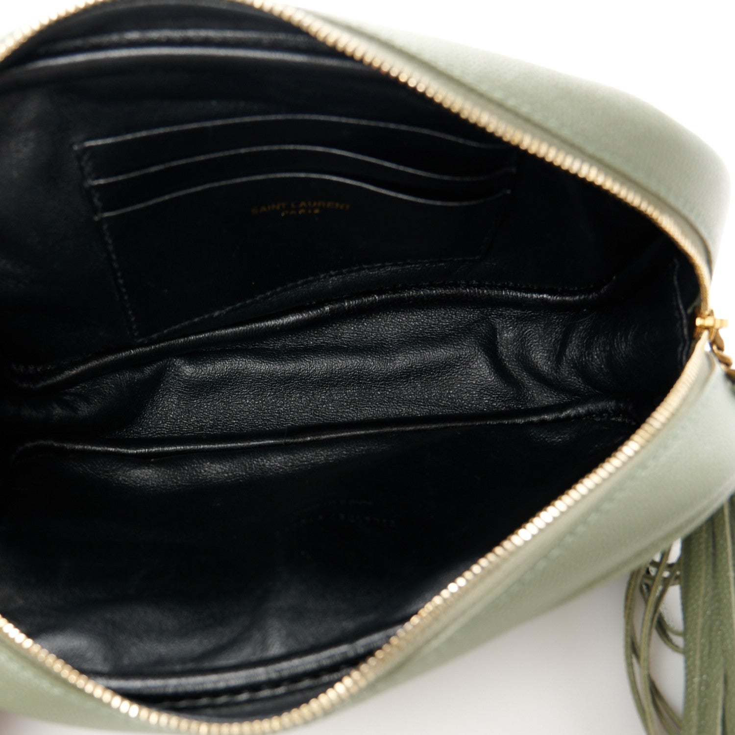 Saint Laurent Grain De Poudre Matelasse Monogram Mini Lou Camera Bag Light Sage 5 of 10