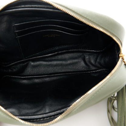 Saint Laurent Grain De Poudre Matelasse Monogram Mini Lou Camera Bag Light Sage 5 of 10